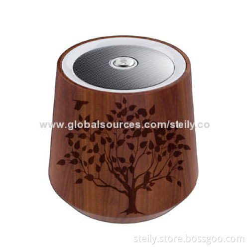 Built-in lithium battery wireless stereo Bluetooth speakers for iPhone/iPad, with solid wood shell